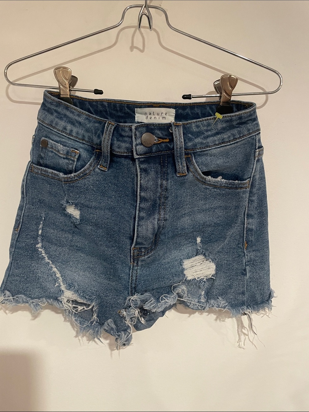 Distressed Nature Denim Blue Denim Shorts Sz XS B134